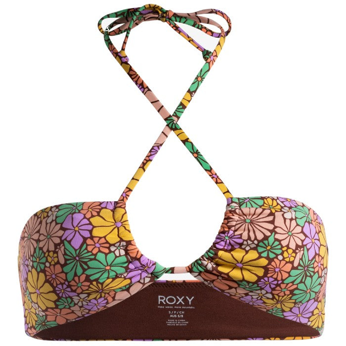 ROXY ALL ABOUT SOL BANDEAU BIKINI TOP - ROOT BEER ALL ABOUT SOL MINI