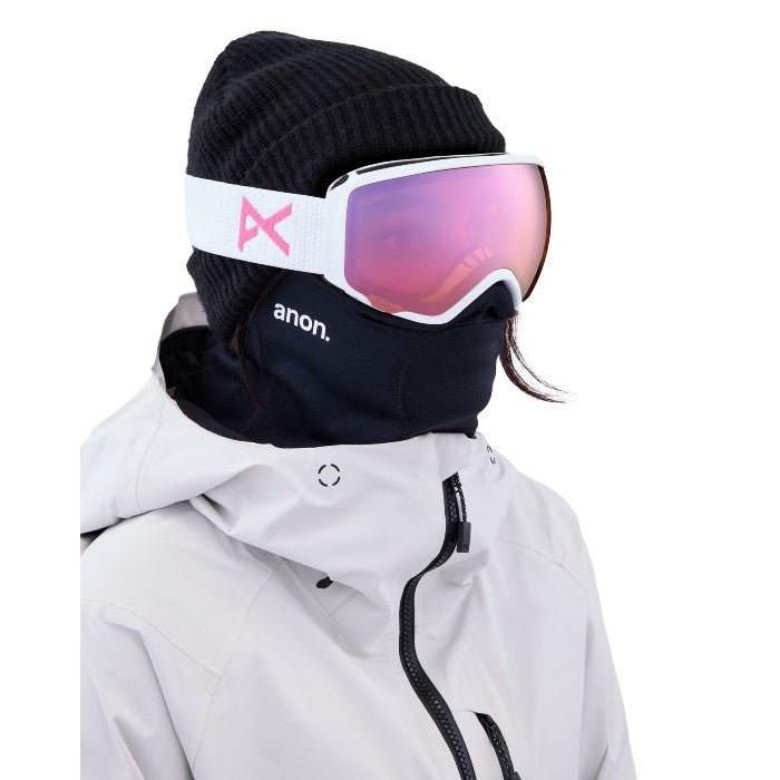 ANON WM1 WINTERSPORTBRILLE + BONUS-LINSE + MFI®-GESICHTSMASKE – WEISS/PERCEIVE CLOUDY PINK/PERCEIVE VARIABLE BLUE