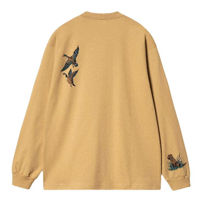 CARHARTT WIP DUCKS LONG SLEEVE T-SHIRT - BOURBON