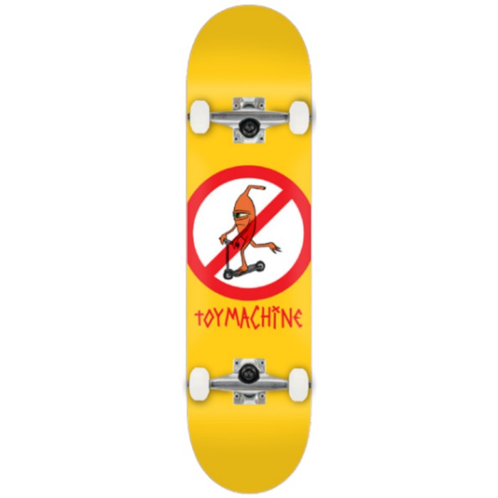 TOY MACHINE NO SCOOTER YELLOW SKATEBOARD COMPLETE 8.0"