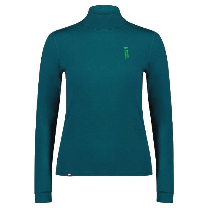 MONS ROYALE CASCADE MERINO FLEX MOCK NECK LONG SLEEVE THERMOSHIRT - EVERGREEN The Old Man Boardsports Mons Royale