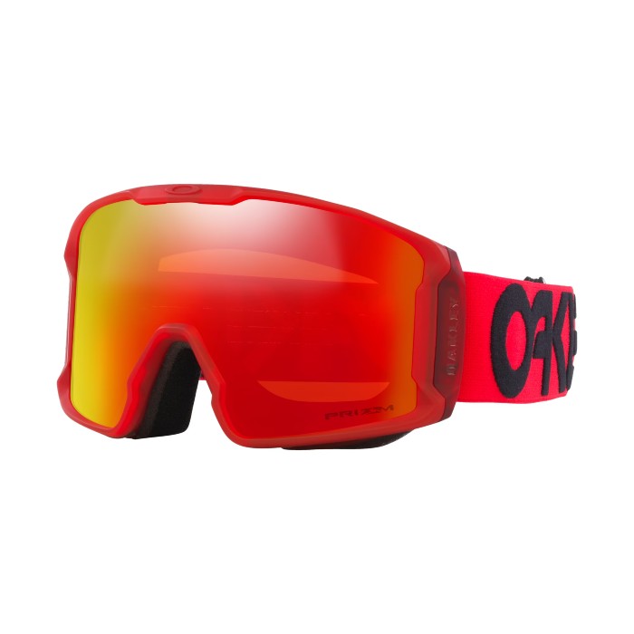 OAKLEY LINE MINER L WINTER SPORTS GOGGLES - PRIZM SNOW TORCH IRIDIUM LENS, MATTE REDLINE STRAP