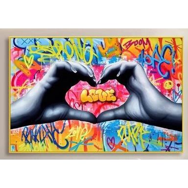 GRAFFITI ART LOVE HAND GESTURE CANVAS