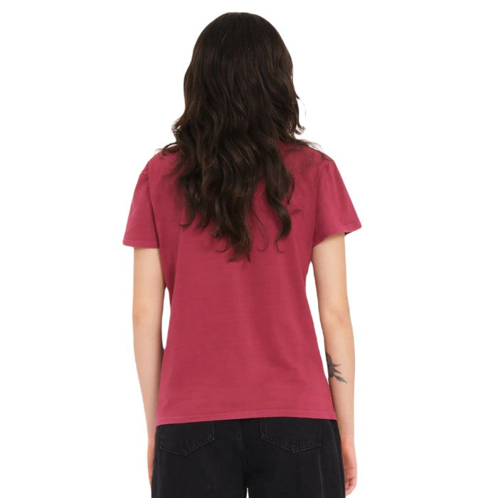 VOLCOM SOLID STONE EMB T-SHIRT - WINE