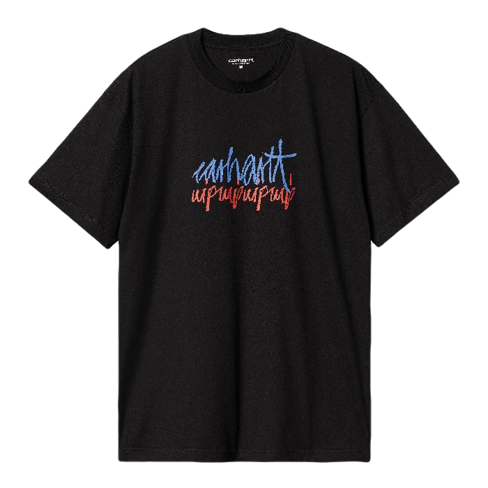 CARHARTT WIP SHORT SLEEVE STEREO T-SHIRT - BLACK