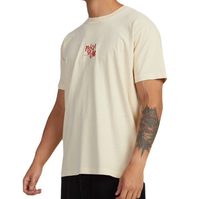 RVCA ROSES SHORT SLEEVE T-SHIRT - LATTE