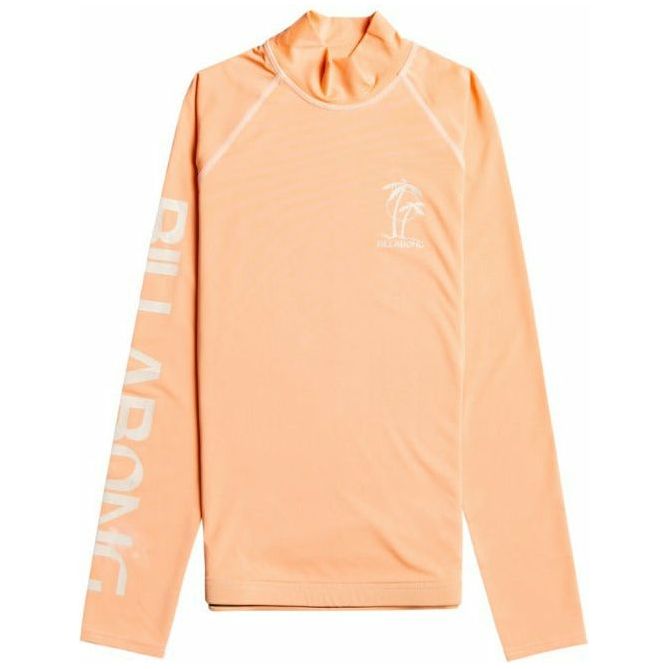 BILLABONG LOGO LONG SLEEVE RASH GUARD T-SHIRT - MELON