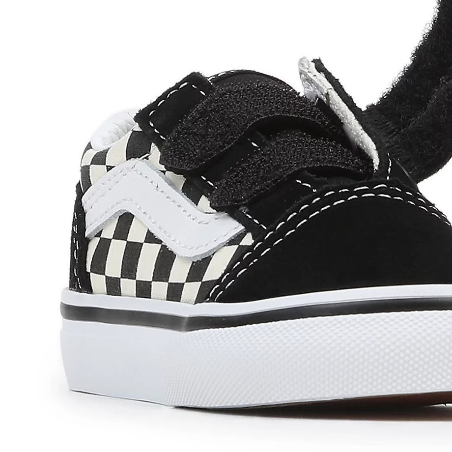 VANS PRIMARY CHECK OLD SKOOL VELCRO SCHOENEN (KIDS 1-4) - (PRIMARY CHECK) BLACK/WHITE