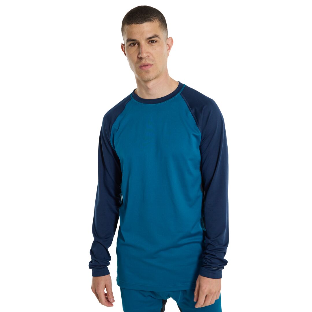 BURTON MIDWEIGHT X BASE LAYER CREWNECK THERMOSHIRT - LYONS BLUE/DRESS BLUE