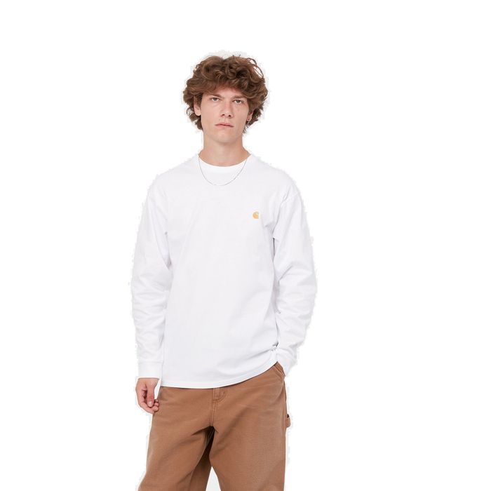 CARHARTT WIP CHASE LONG SLEEVE T-SHIRT - WHITE/GOLD