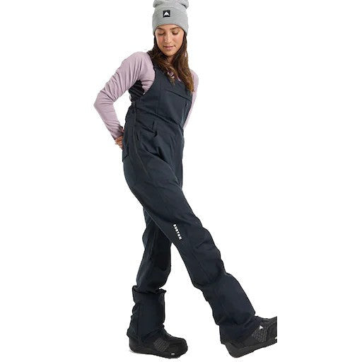 BURTON WOMEN'S AVALON STRETCH BIB SNOWBOARD OVERALL - TRUE BLACK The Old Man Boardsports Burton