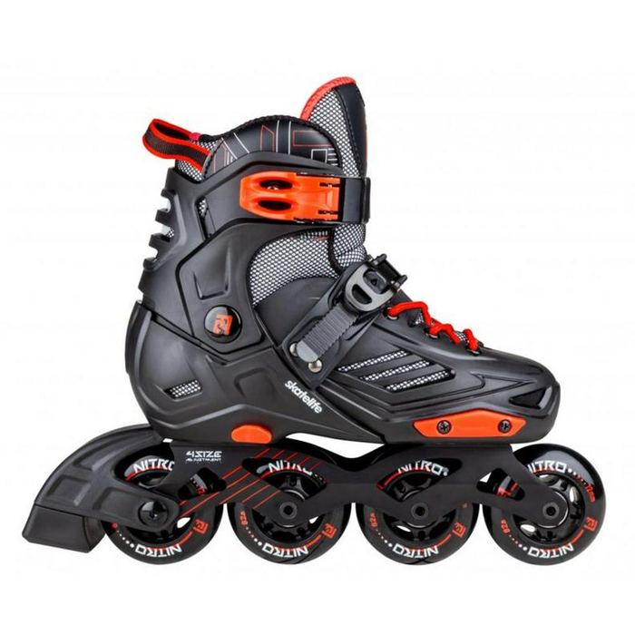 ROOKIE INLINE SKATES NITRO FREESTYLE EINSTELLBARE SKEELERS (KINDER) – SCHWARZ/ROT