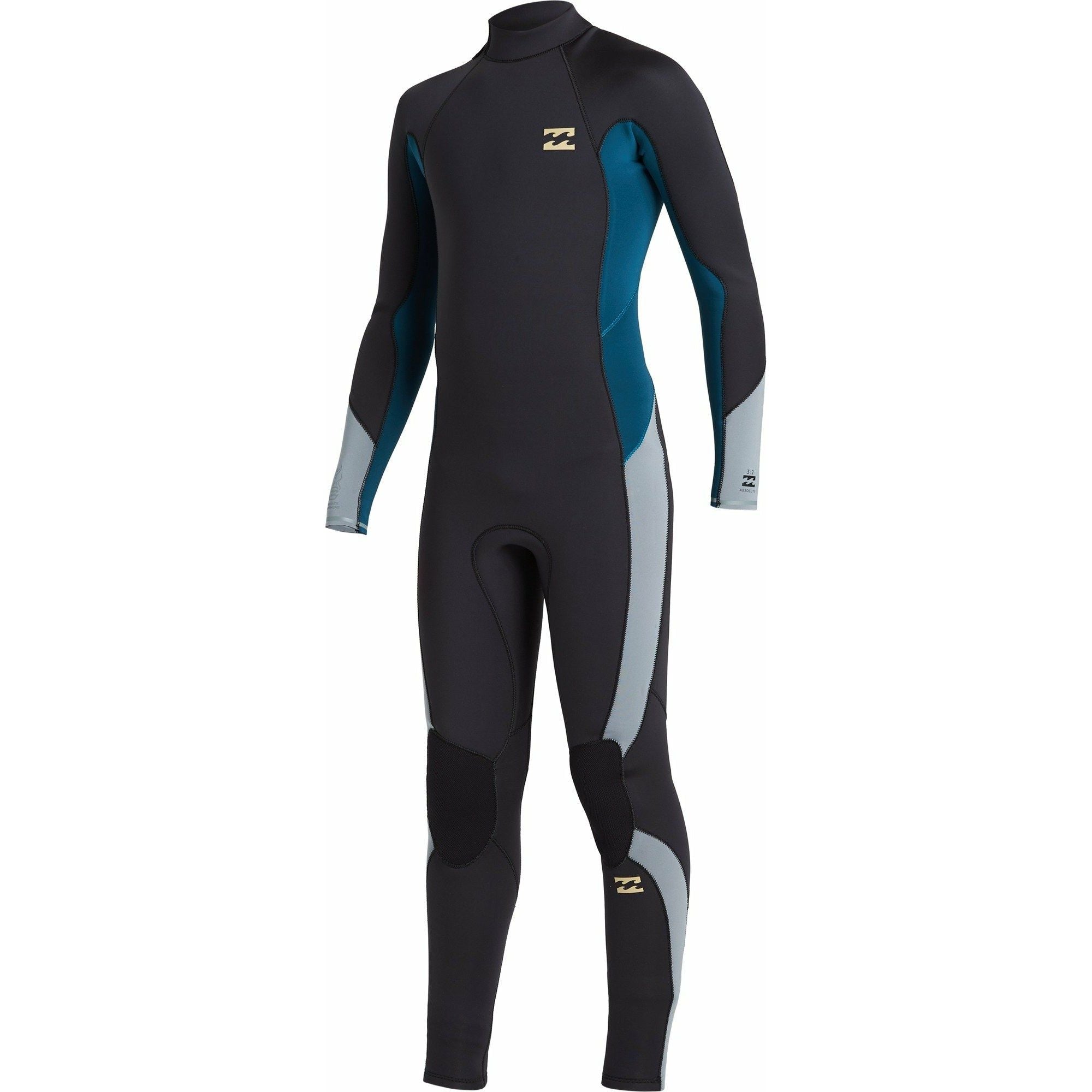 BILLABONG ABSOLUTE 4/3 MM GBS BACK ZIP WETSUIT FOR BOYS - ANTIQUE BLACK