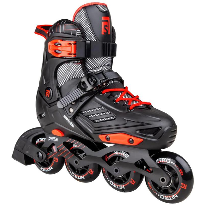 ROOKIE INLINE SKATES NITRO FREESTYLE EINSTELLBARE SKEELERS (KINDER) – SCHWARZ/ROT