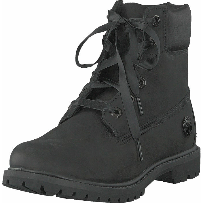 TIMBERLAND 6" PREMIUM LAARZEN - L/F BLACK W/SATIN