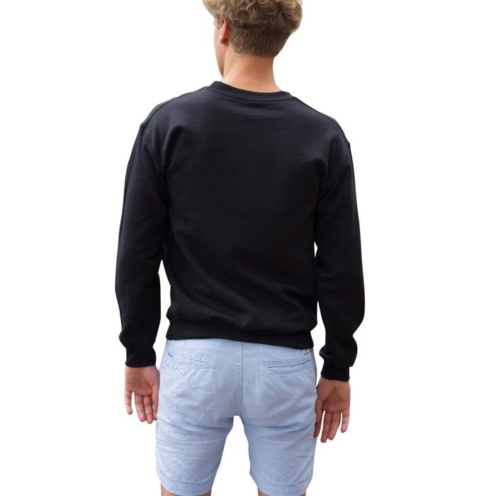 THE OLD MAN CREW SWEATER - BLACK/WHITE