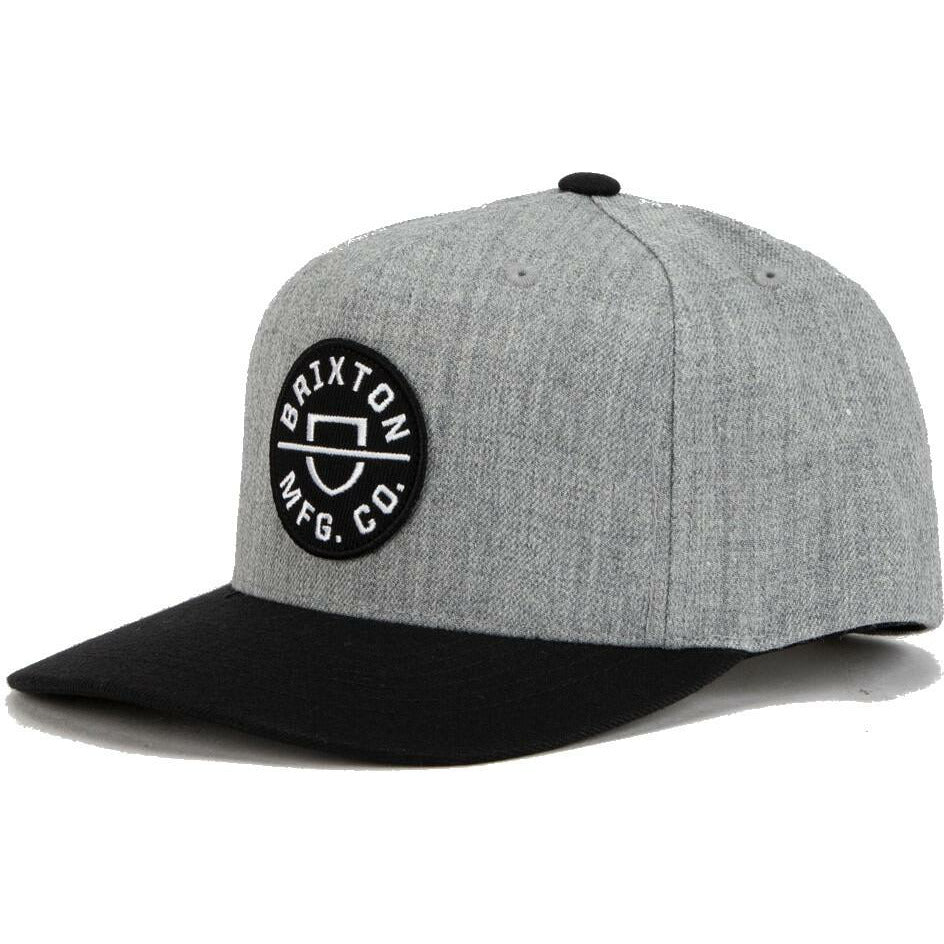 BRIXTON CREST C MP SNAPBACK CAP – HEATHER GREY/SCHWARZ