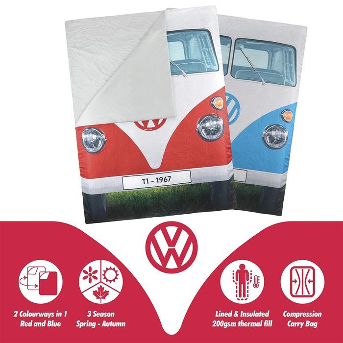 VOLKSWAGEN REVERSIBLE SLEEPING BAG - RED/BLUE 