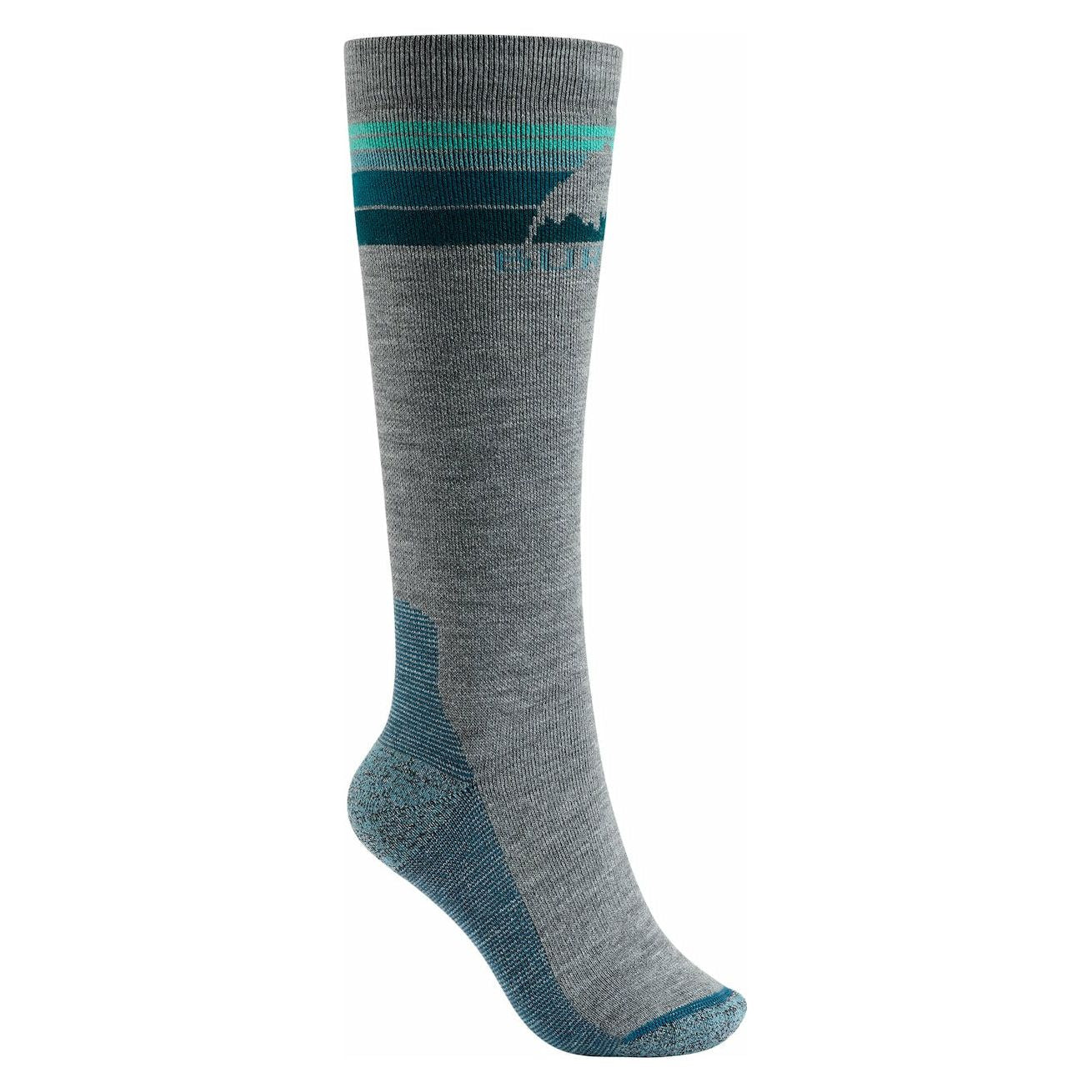 BURTON EMBLEM MIDWEIGHT WINTER SPORT SOCKS - GRAY HEATHER 