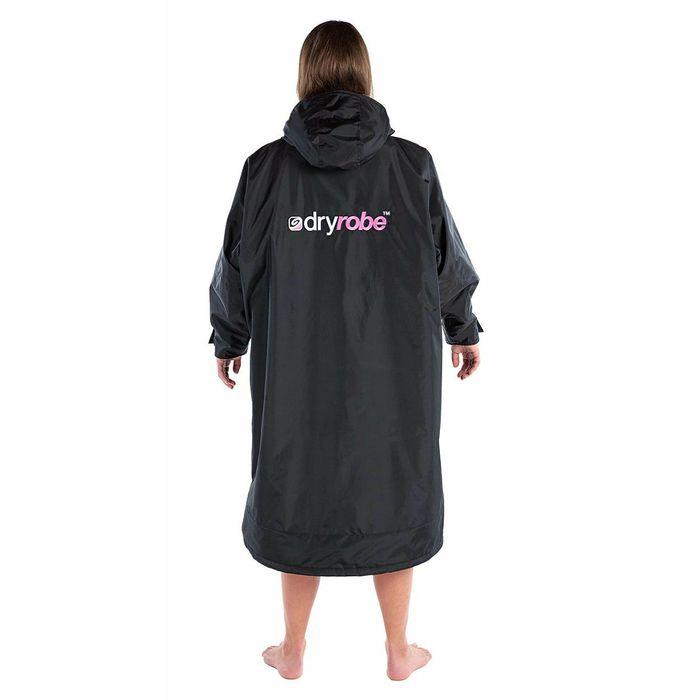 DRYROBE ADVANCE LONG SLEEVE BEACH PONCHO - BLACK PINK