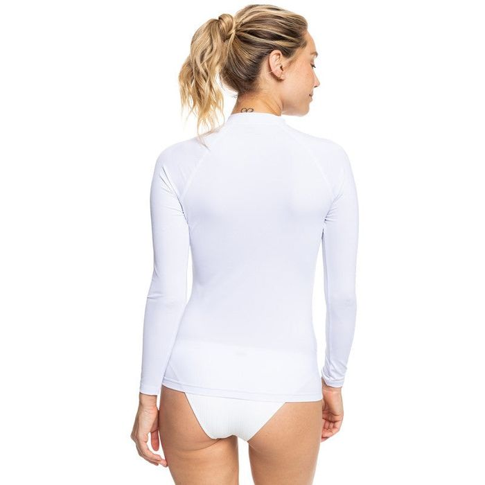 ROXY WHOLE HEARTED LONG SLEEVE UPF 50 RASH GUARD T-SHIRT - BRIGHT WHITE