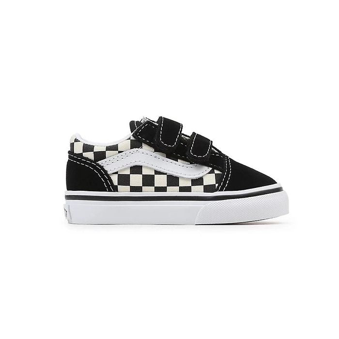 VANS PRIMARY CHECK OLD SKOOL VELCRO SCHOENEN (KIDS 1-4) - (PRIMARY CHECK) BLACK/WHITE