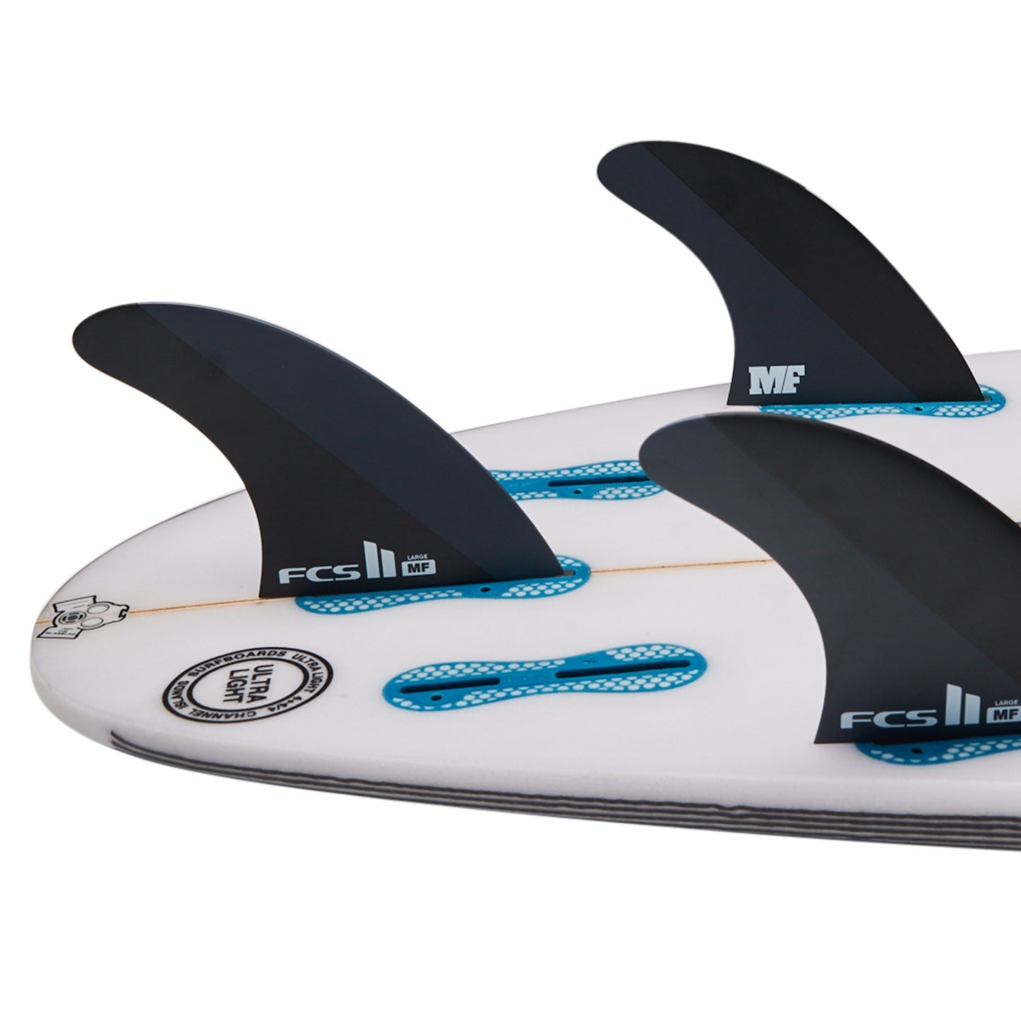 FCS II MICK FANNING NEO CARBON TRI FINS - BLACK/CHARCOAL