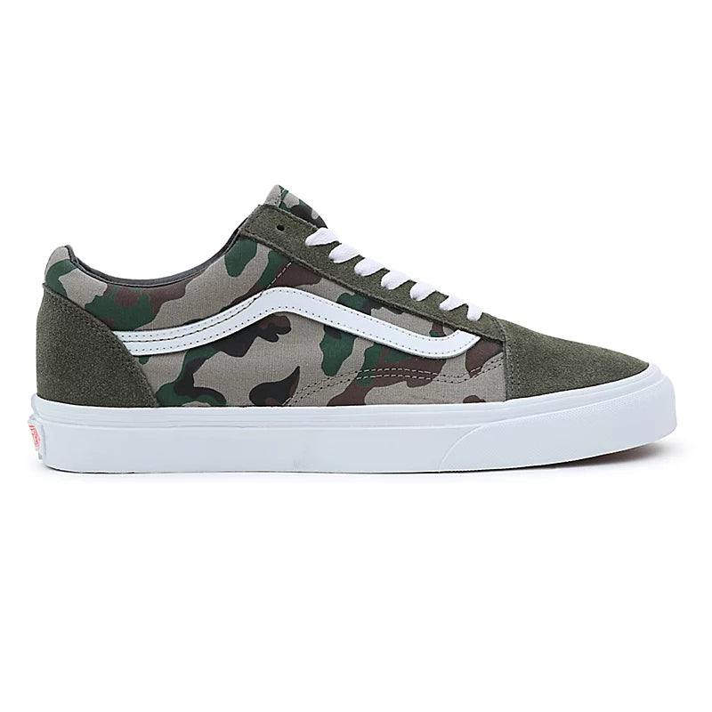 VANS OLD SKOOL SHOES - CAMO OLIVE/WHITE