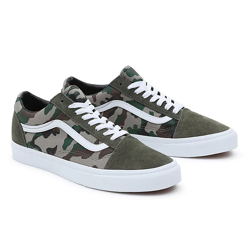 VANS OLD SKOOL SCHOENEN - CAMO OLIVE/WHITE