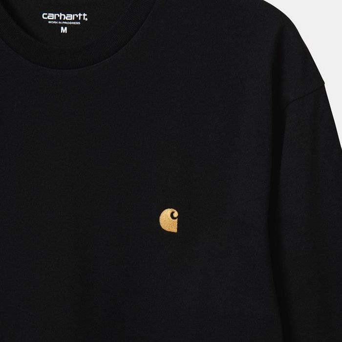 CARHARTT WIP CHASE LONG SLEEVE T-SHIRT - BLACK/GOLD