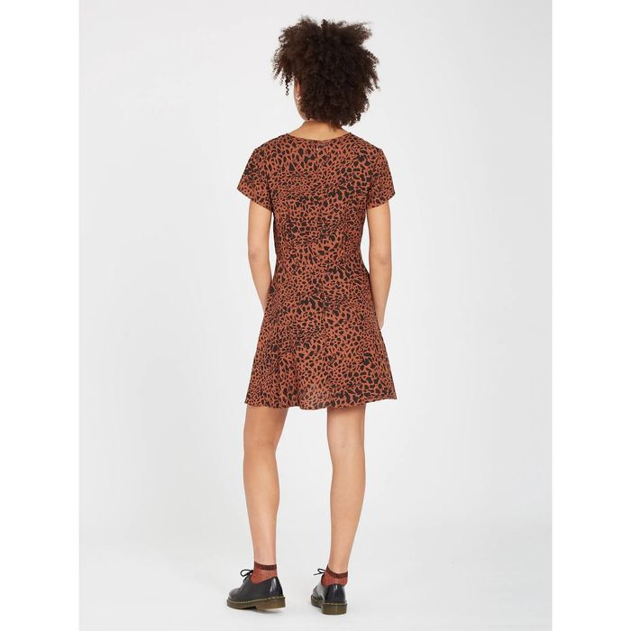 VOLCOM DINO TEA-KLEID – DUNKLER TON