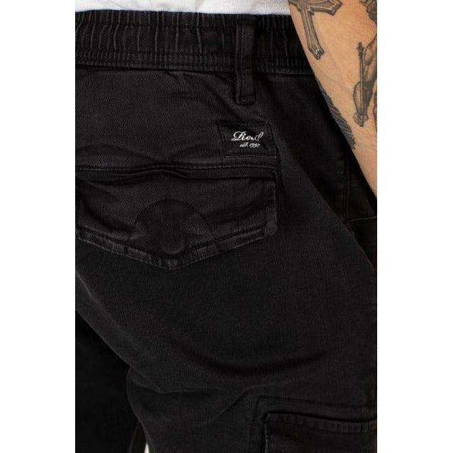 REELL REFLEX RIB CARGO BROEK - BLACK DENIM