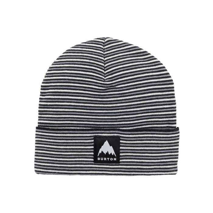 BURTON RECYCLED STRIPE BEANIE (KIDS) - TRUE BLACK/SHARKSKIN/STOUT WHITE