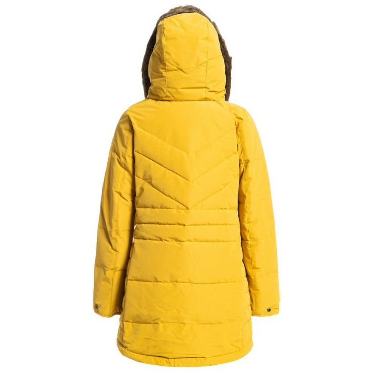 ROXY ELLIE LONGLINE INSULATED HOODED WINTERJAS - HONEY