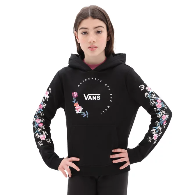 VANS LEOPARD FLORAL HOODIE (GIRLS 8-14 JAAR) - BLACK