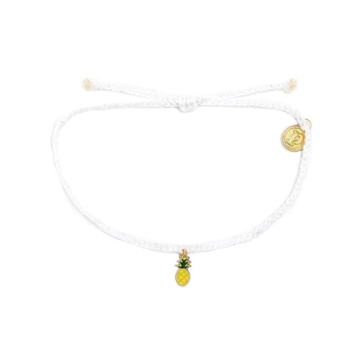 PURA VIDA ENAMEL PINEAPPLE GOLD WHITE ARMBAND