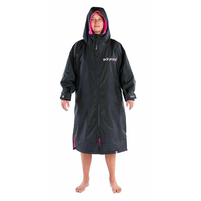 DRYROBE ADVANCE LONG SLEEVE BEACH PONCHO - BLACK PINK