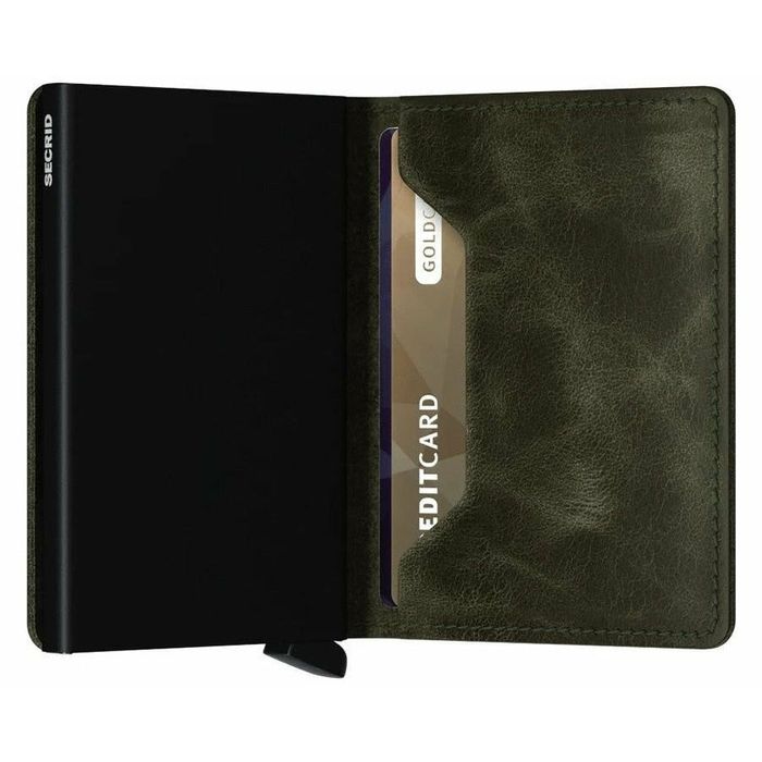 SECRID SLIMWALLET PORTEMONNEE - VINTAGE OLIVE-BLACK