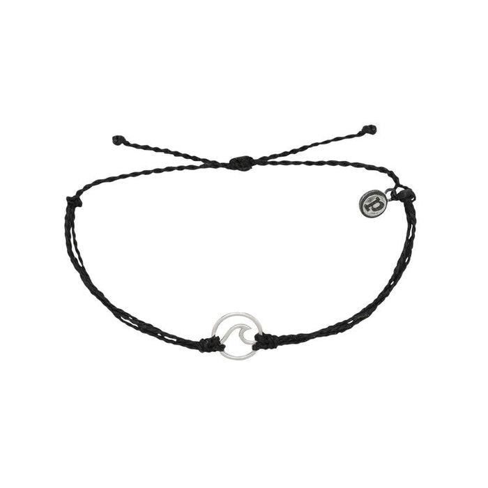 PURA VIDA SILVER WAVE CHARM ARMBAND – SCHWARZ