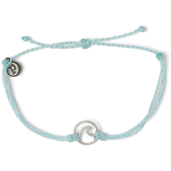 PURA VIDA SILVER WAVE CHARM ARMBAND – EISBLAU