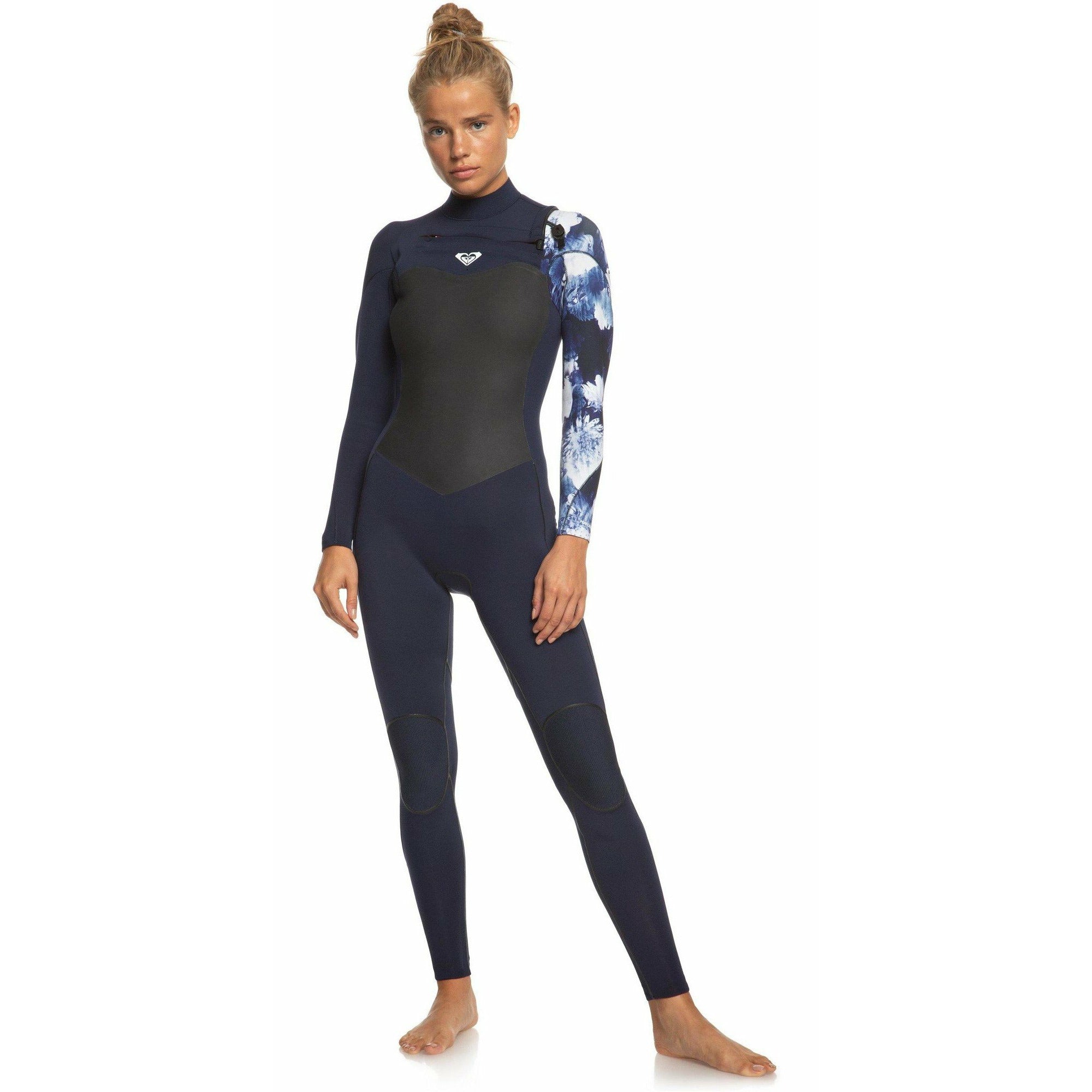 ROXY 3/2MM PERFORMANCE CHEST ZIP WETSUIT – DUNKELNAVY/WEISS