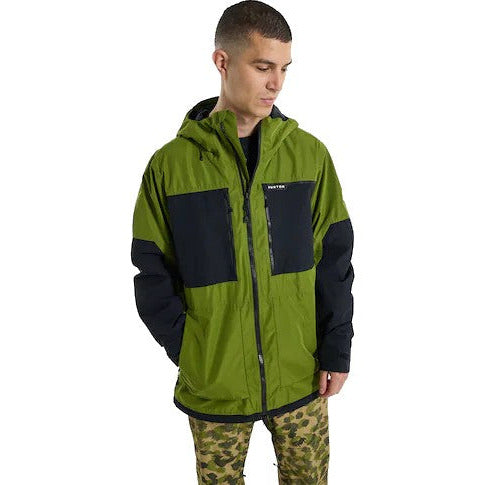 BURTON MEN'S FROSTNER 2L SKI/SNOWBOARD JACKET - CALLA GREEN/TRUE BLACK