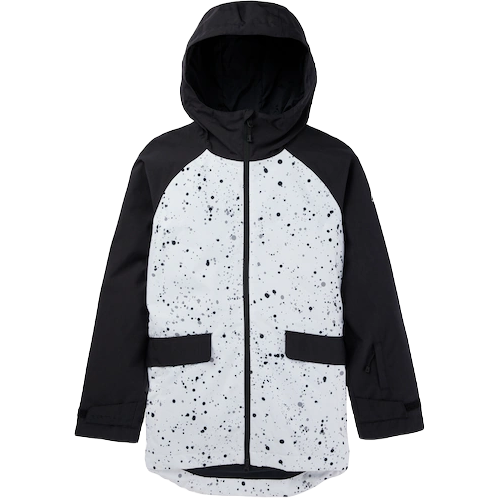 BURTON WOMEN'S LALIK SKI/SNOWBOARD JAS - STOUT WHITE SPATTER/TRUE BLACK