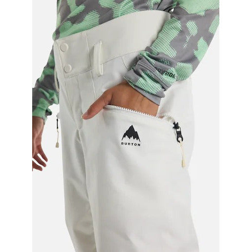 BURTON WOMEN'S MARCY HIGH RISE STRETCH SNOWBOARD PANTS - STOUT WHITE