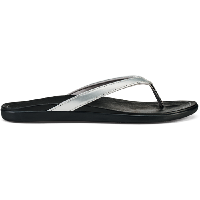 OLUKAI HO'OPIO FLIP FLOPS - SILVER BLACK