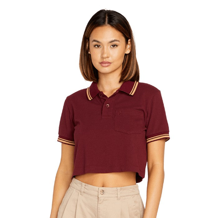 VOLCOM POOLUP POLO - BURGUNDY