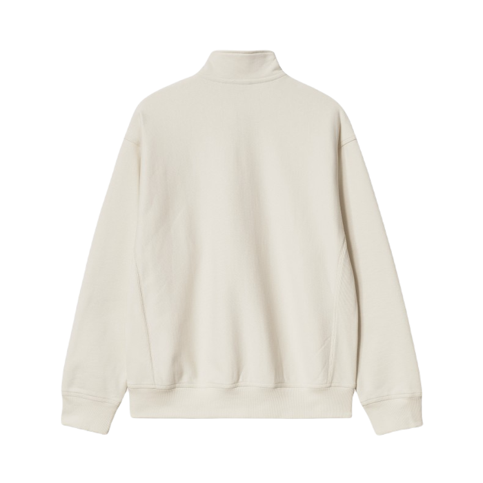 CARHARTT WIP HALF ZIP AMERICAN SCRIPT SWEATER - NATURAL