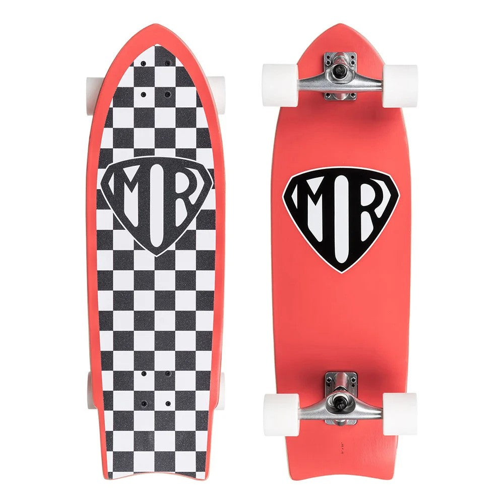 QUIKSILVER MR SUPER 31" SURF SKATEBOARD COMPLETE - PINK CHESS