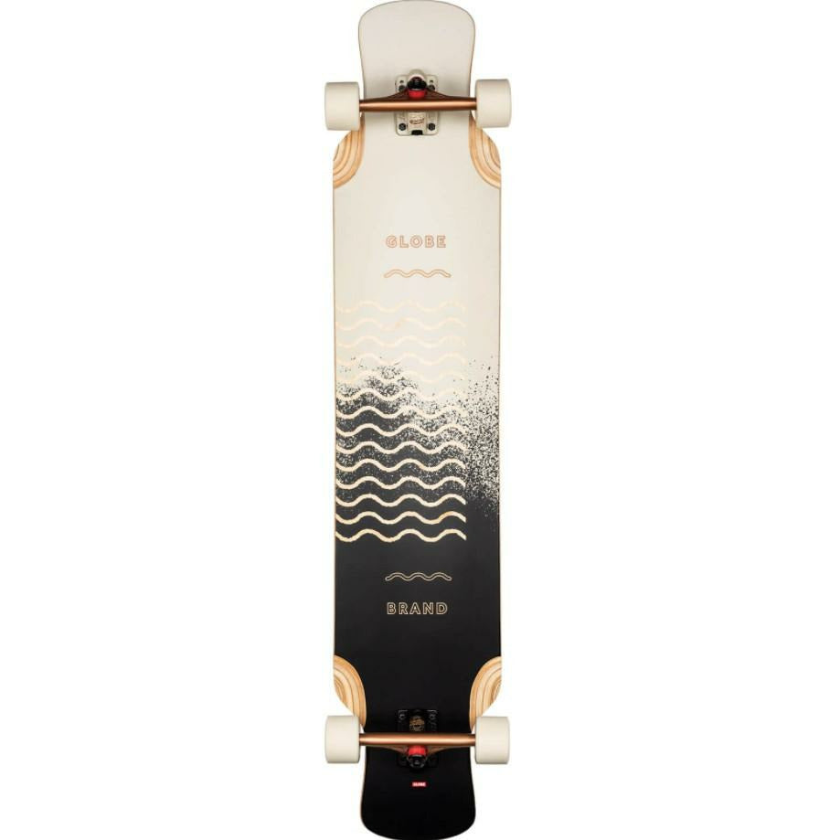 GLOBE GEMINON XL 9,5" LONGBOARD KOMPLETT - SPRAY WAVE/SCHWARZES KUPFER