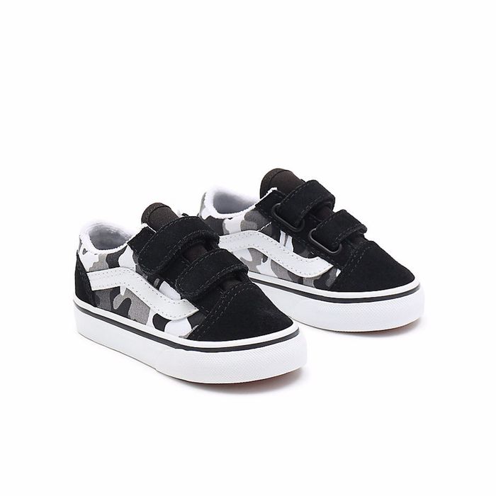 VANS OLD SKOOL V PRIMARY CAMO KINDERSCHUHE – SCHWARZ/TRUE WHITE